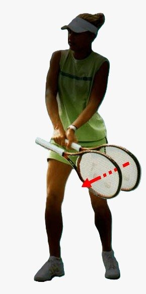 Young couple playing tennis