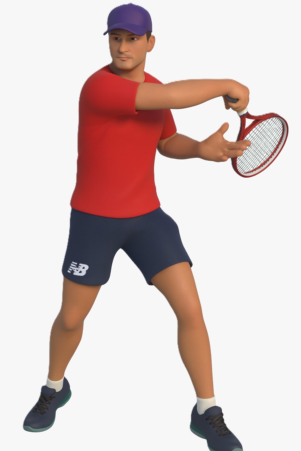 Coach teaching tennis