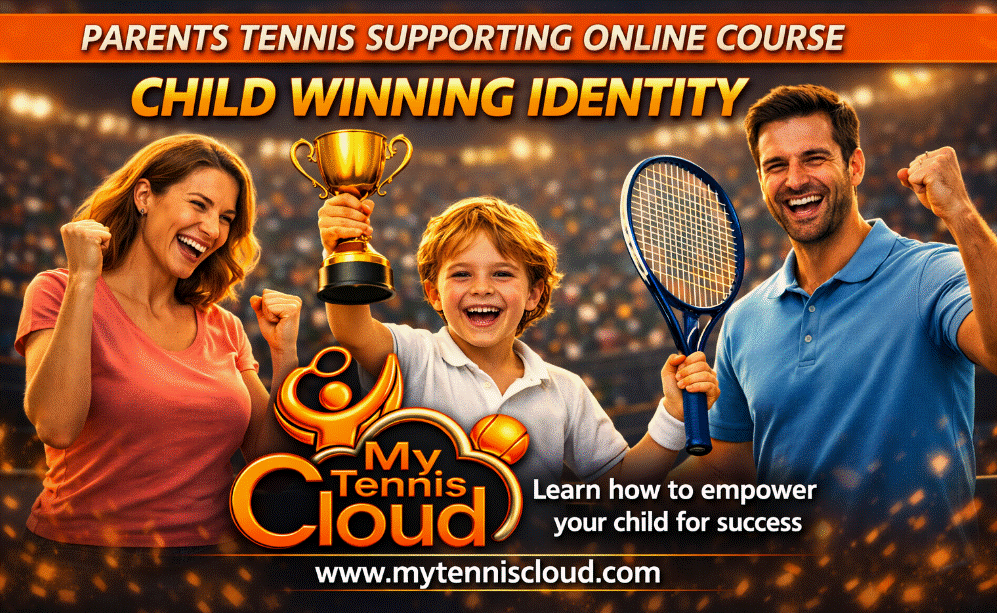 PARENT TENNIS SUPPORTING FRAMEWORK CHILD WINNING IDENTITY